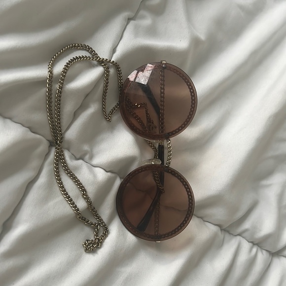 CHANEL Accessories Chanel Sunglasses With Chain And A Chanel Sunglasses Case Poshmark